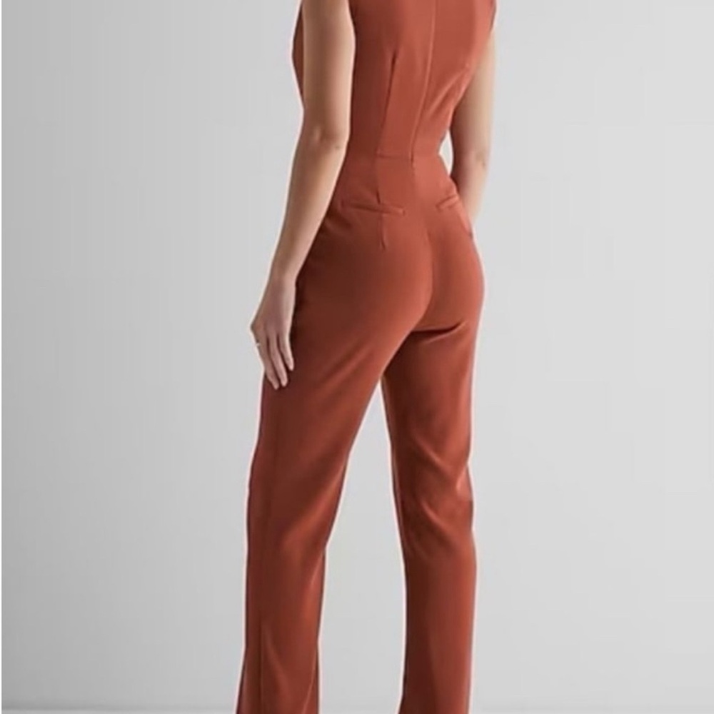 Express Sleeveless Brown Plus Size Jumpsuit - Picture 2 of 2